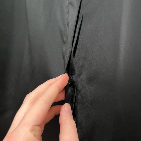 Black Satin Button Up - Picture 4 of 4